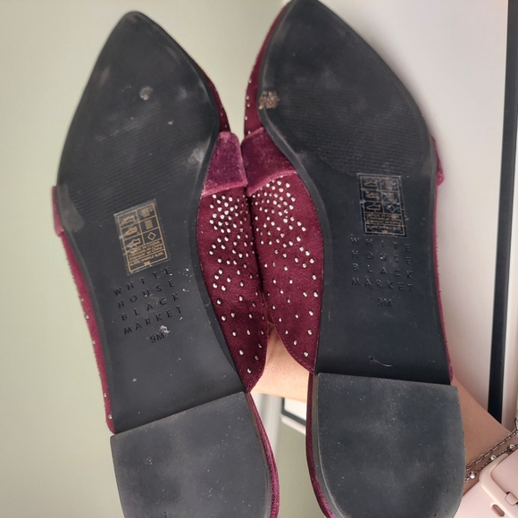 Burgundy Velvet Slide Mules 9M - Picture 4 of 6